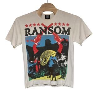 Vintage Ransom Clothing T-Shirt Men's Medium Western Cowgirl Hell on Earth READ